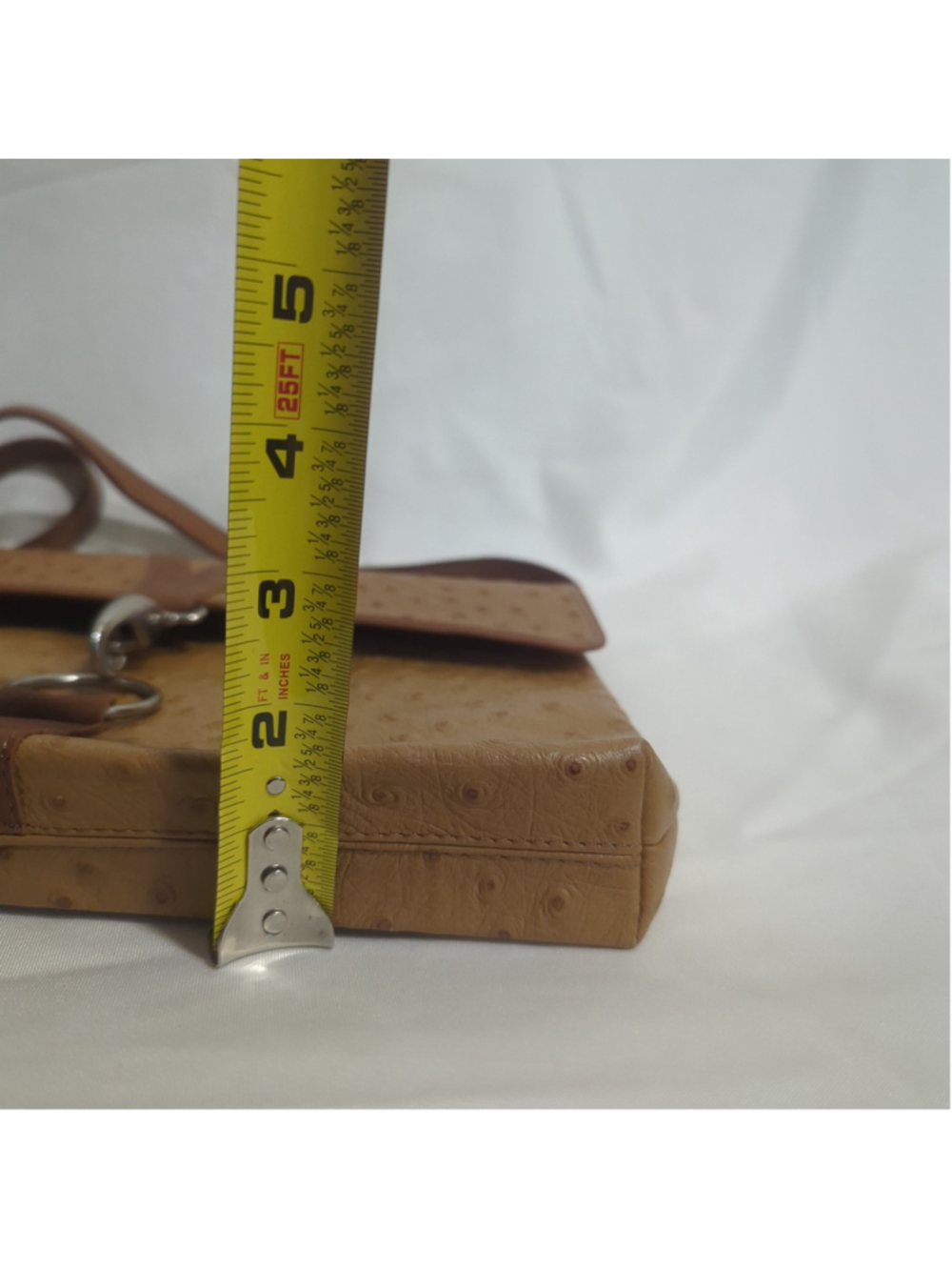 Another Line & Co Brown Ostrich Leather Shoulder Bag - Picture 14 of 14